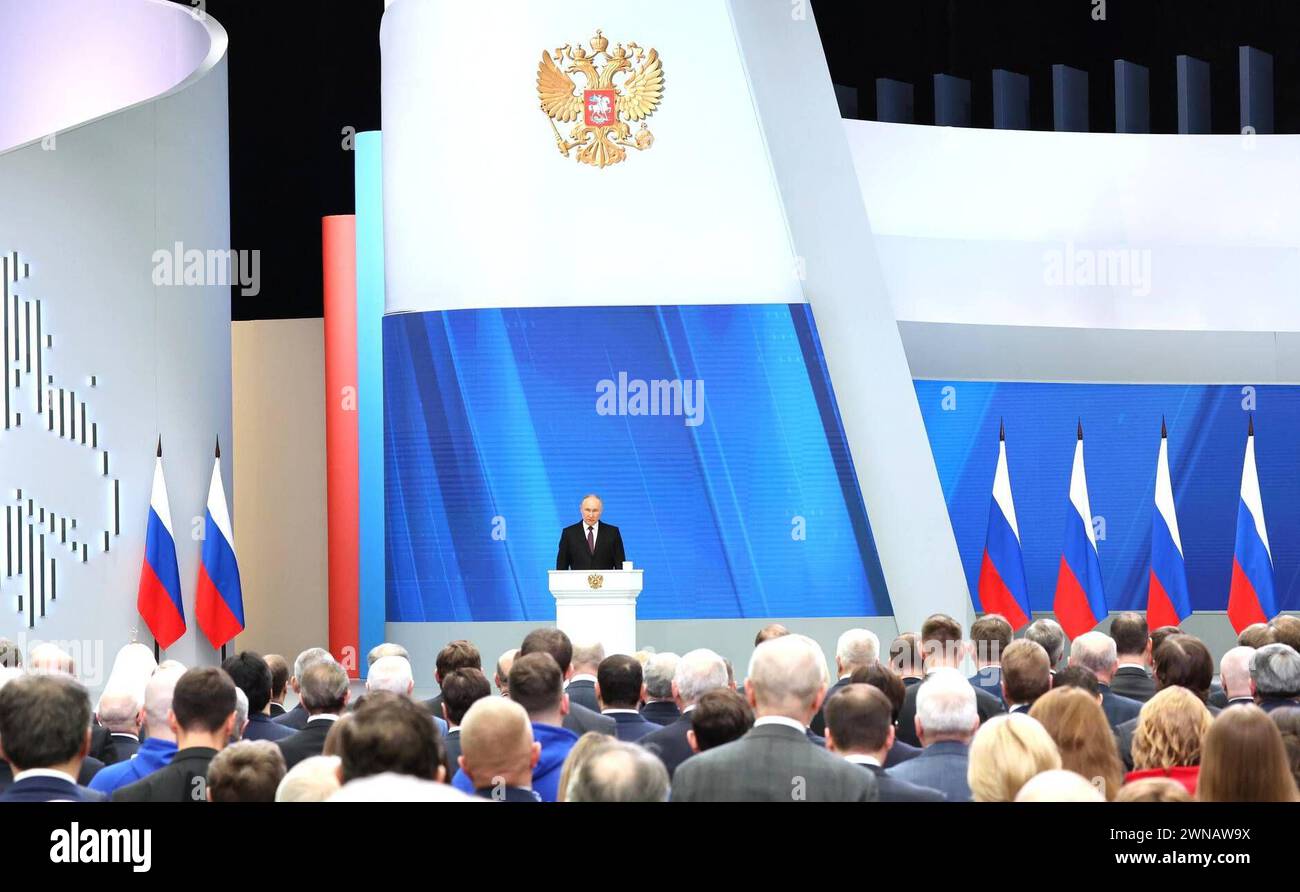 Russian President Vladimir Putin delivered his Address to the Federal ...