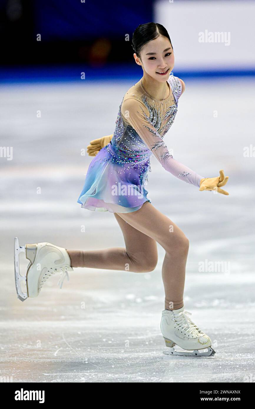 Yuseong KIM (KOR), during Junior Women Free Skating, at the ISU World ...