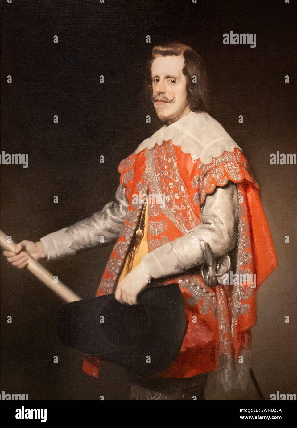 Studio of Diego Velazquez painting; 'King Philip IV of Spain', c1644, copied from a Velazquez original; 1600s - 17th century. Portrait of a man Stock Photo