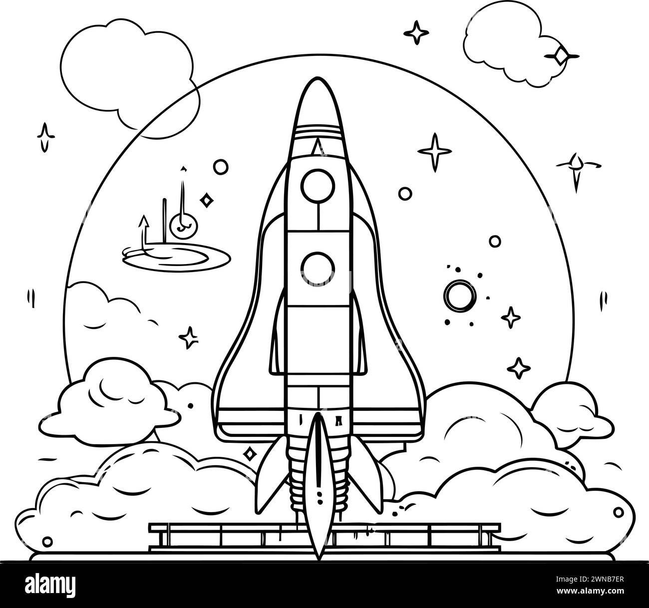 Rocket icon design. Space futuristic cosmos outside universe and cosmos theme Vector illustration Stock Vector