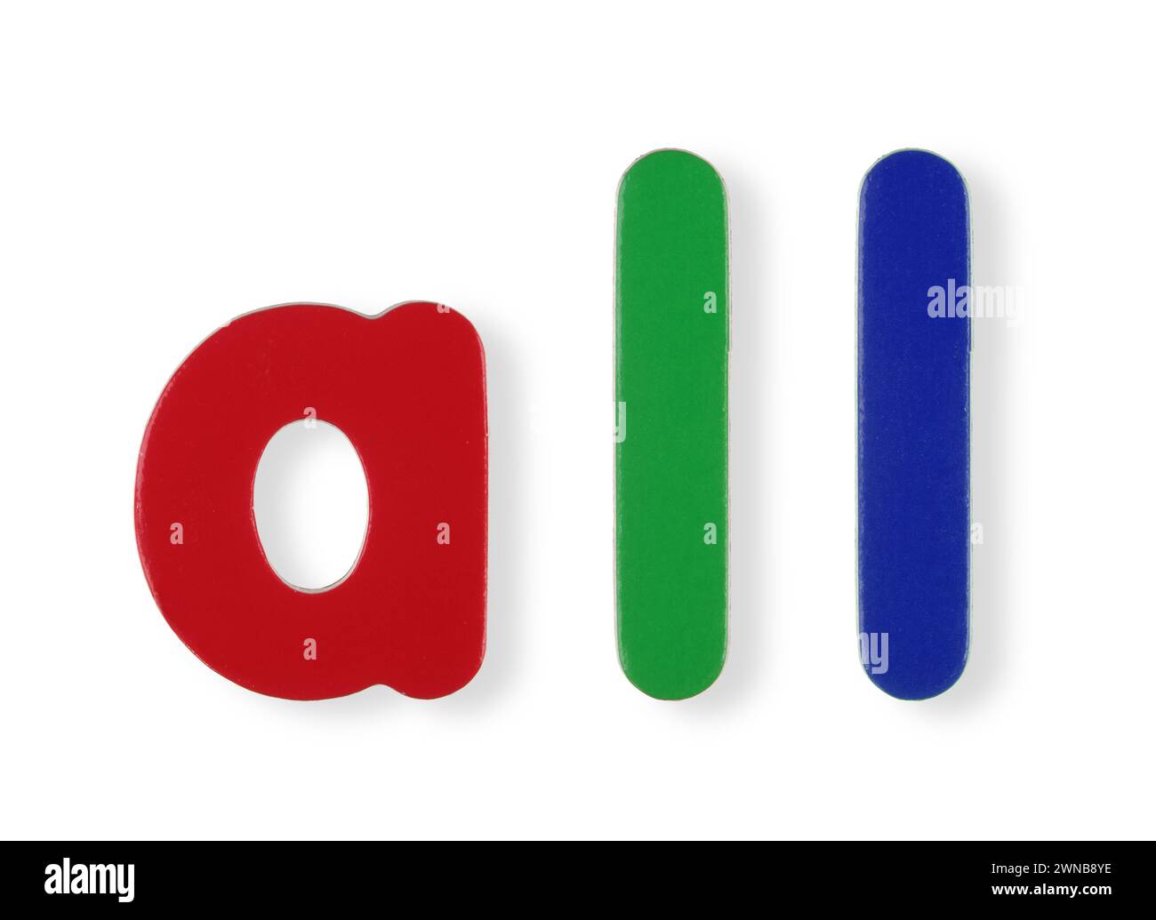 all word in coloured magnetic letters Stock Photo - Alamy