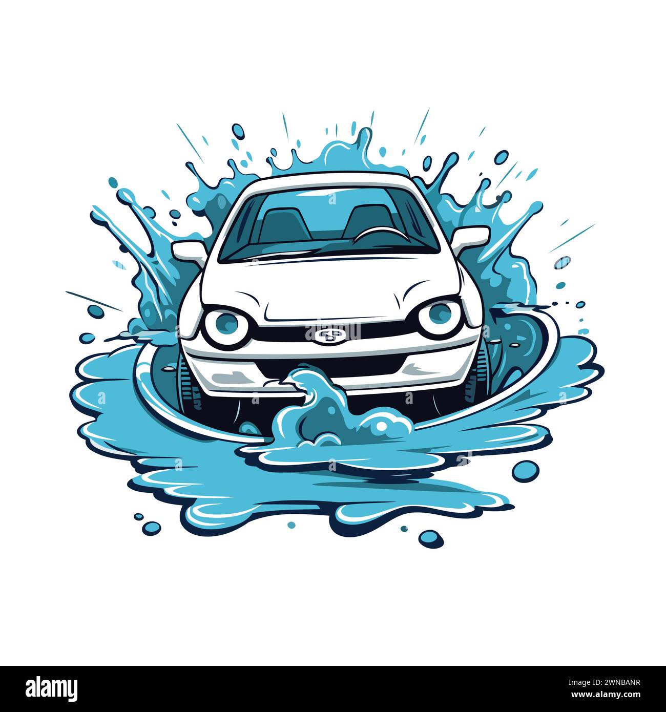 Car wash. Vector illustration. Isolated on a white background Stock ...