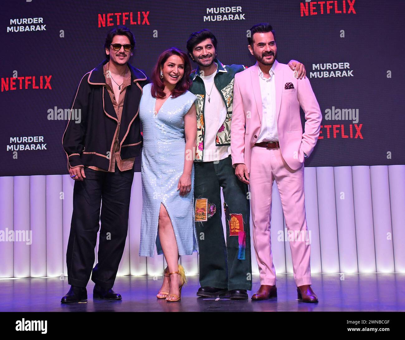 (L-R) Bollywood actors Vijay Varma, Tisca Chopra, Suhail Nayyar and ...