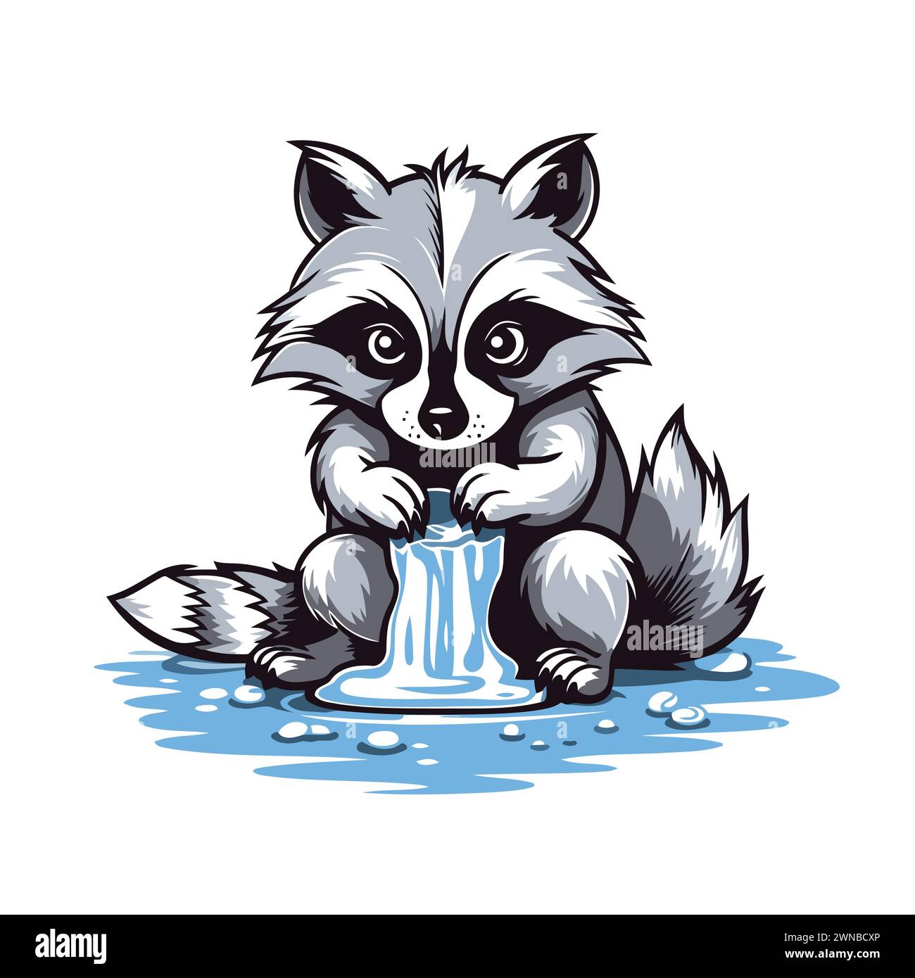 Drinking Racoon Line Drawing Raccoon logo vector Cut Out Stock Images & Pictures - Alamy
