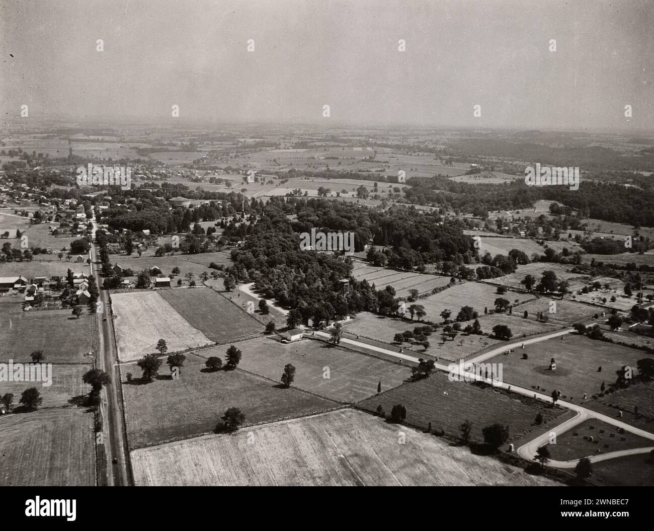 Aerial view of Gettysburg Battlefield, May 1930 Stock Photo