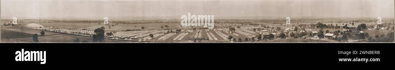 Panoramic photograph of the Peace Reunion Camp of the Blue and Gray, 50th anniversary Battle of Gettysburg, Gettysburg, Pennsylvania July 1st to 4th, 1913 Stock Photo