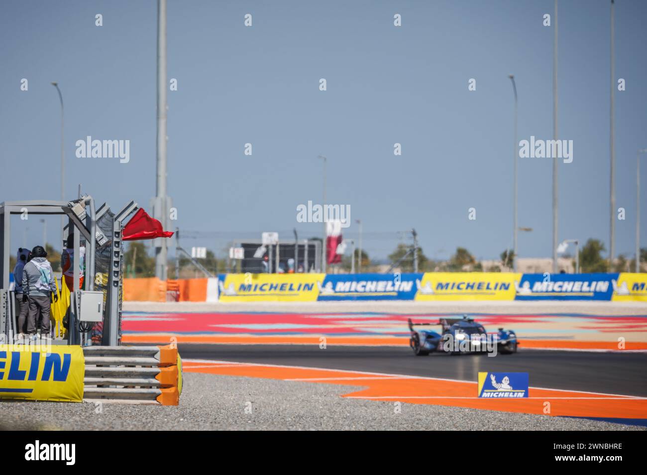 Red flag, drapeau rouge during the Qatar Airways Qatar 1812 KM, 1st ...