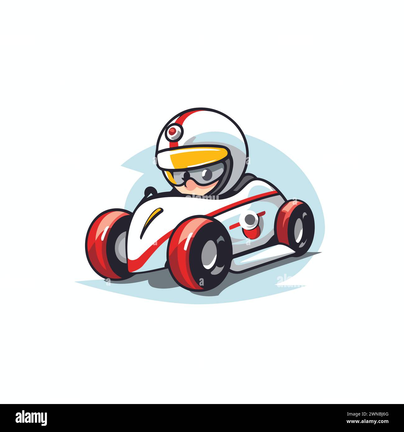 Cute karting boy. Vector illustration in cartoon style Stock Vector ...