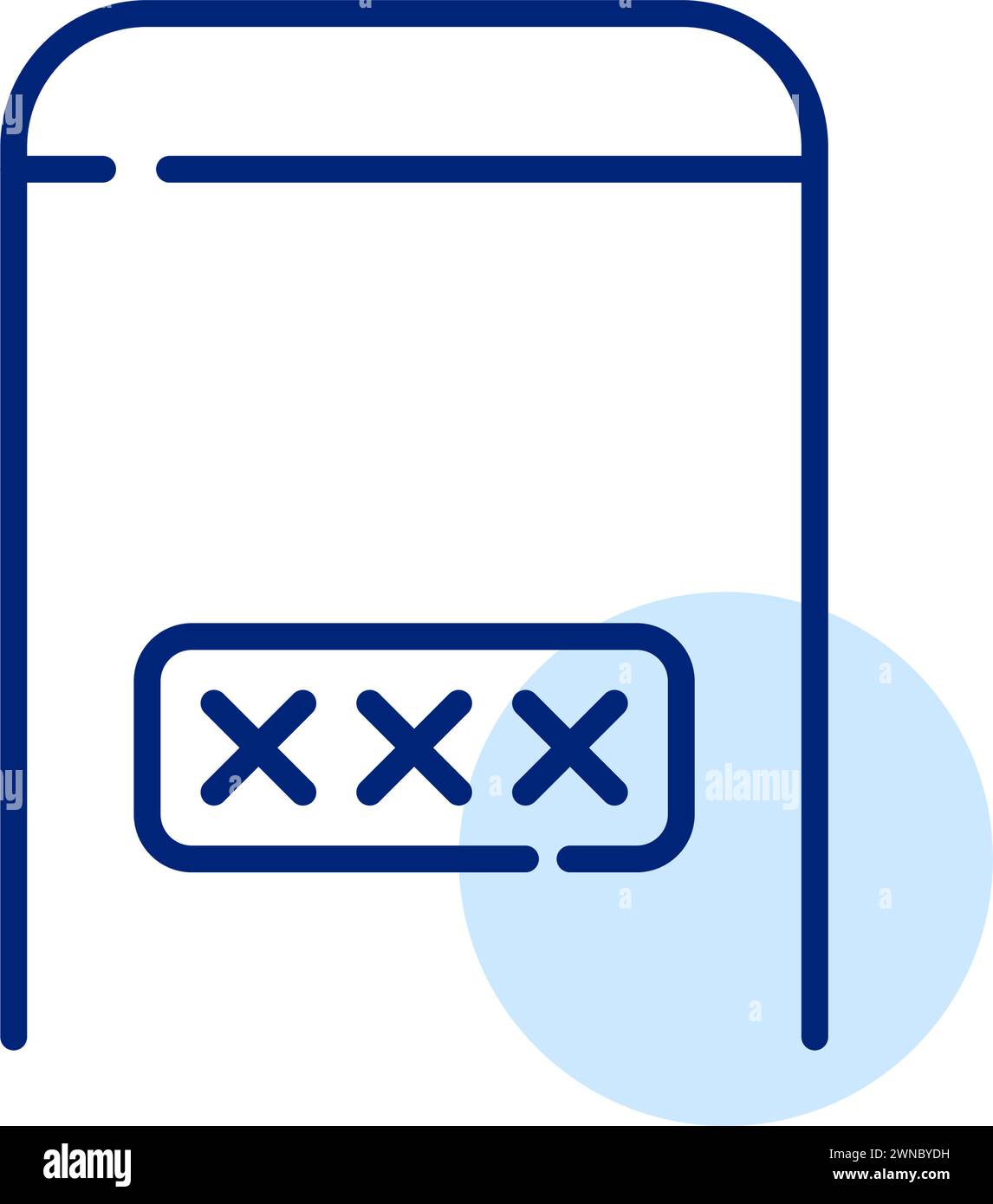 Smartphone and password dialog box. Pixel perfect, editable stroke icon Stock Vector