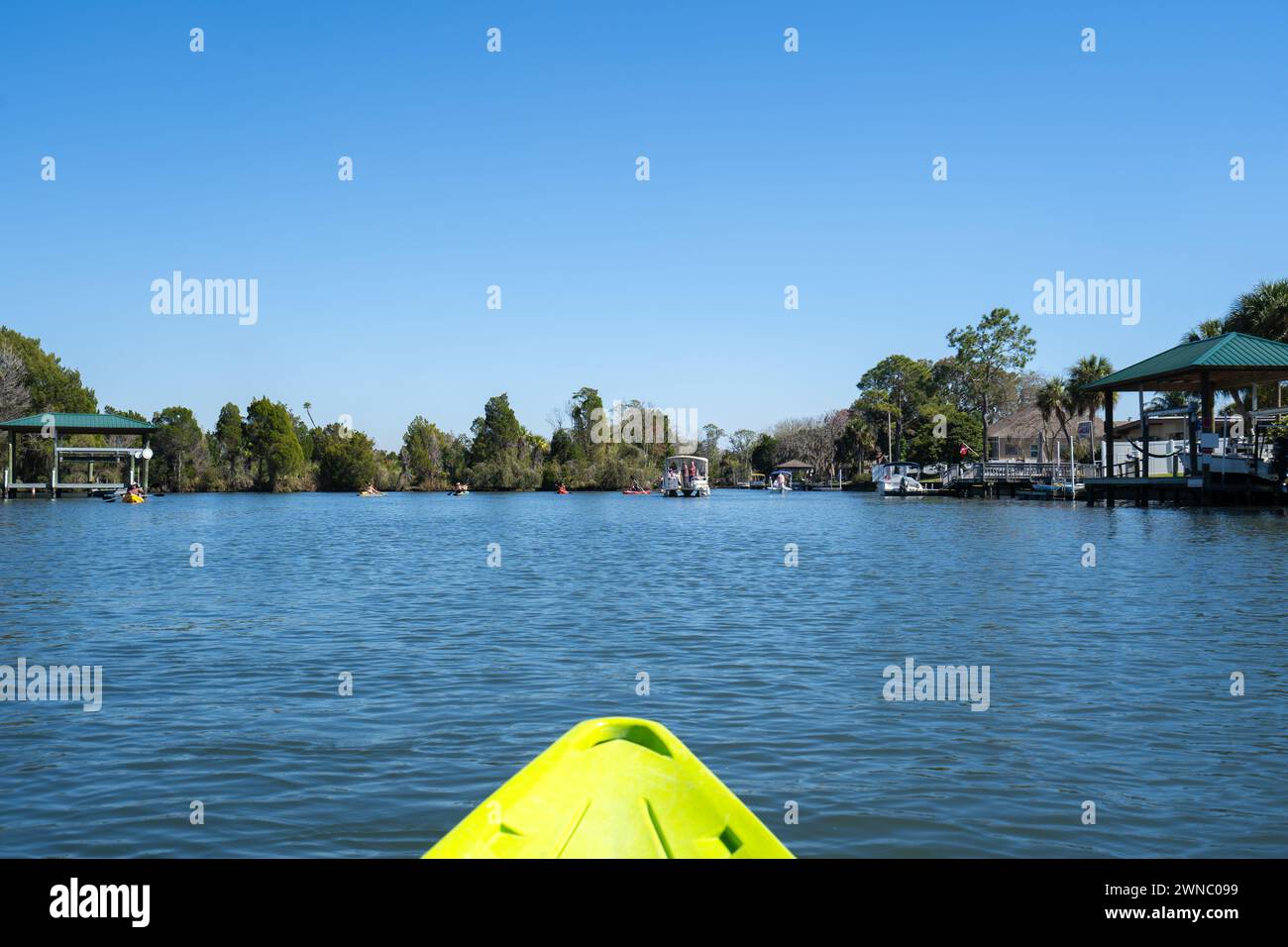 Kayaking the Crystal River in Florida Stock Photo