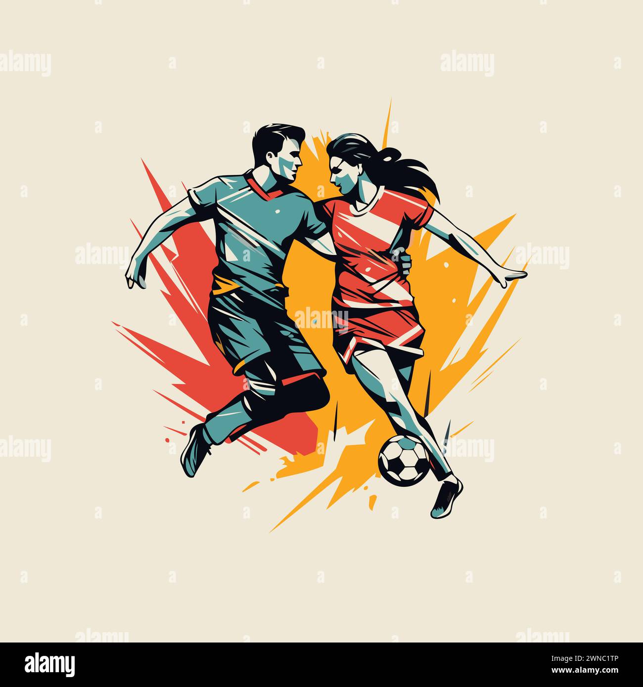 Woman football soccer player Stock Vector Images - Alamy