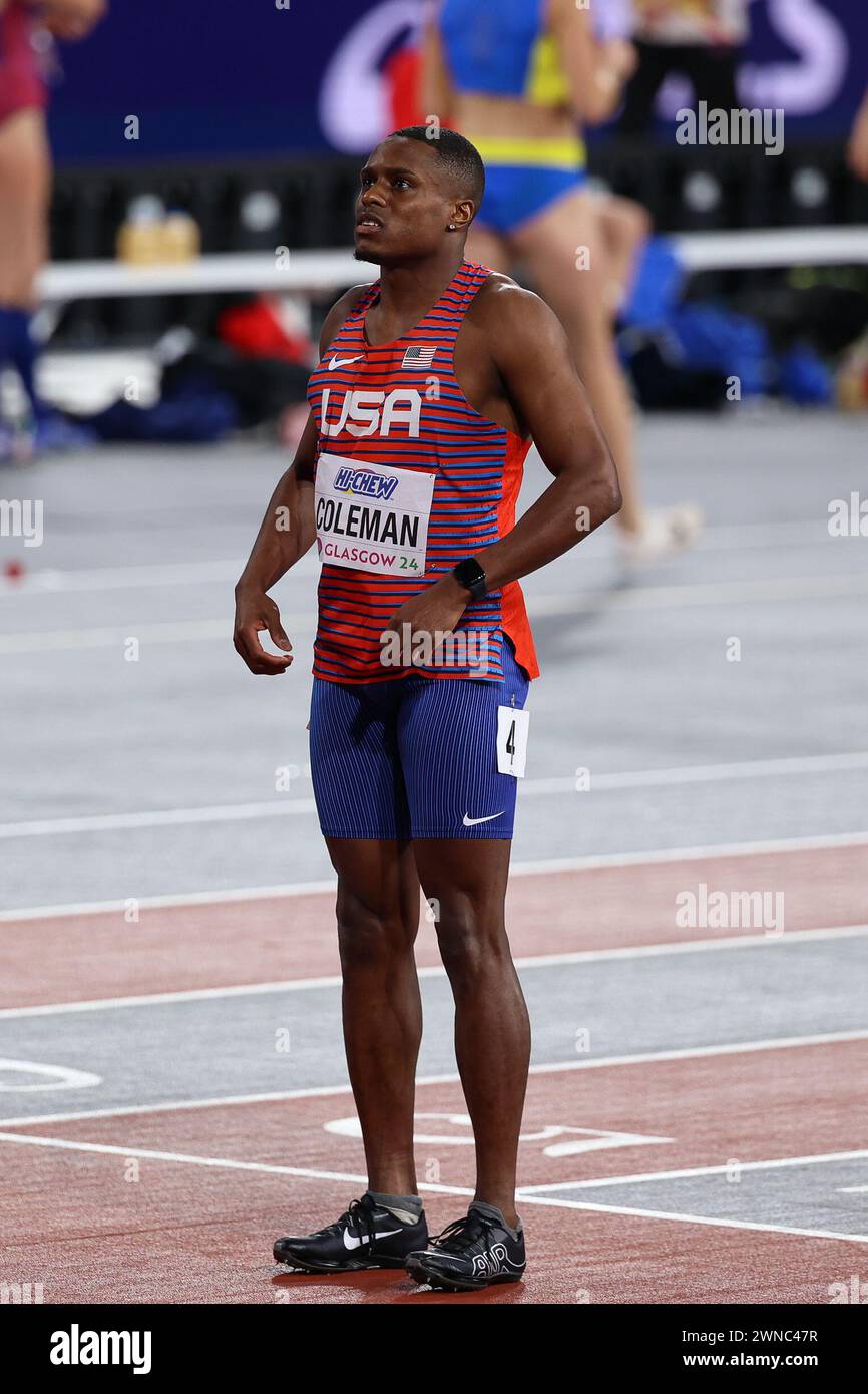 Christian Coleman (USA, 60 Metres) during the 2024 World Athletics
