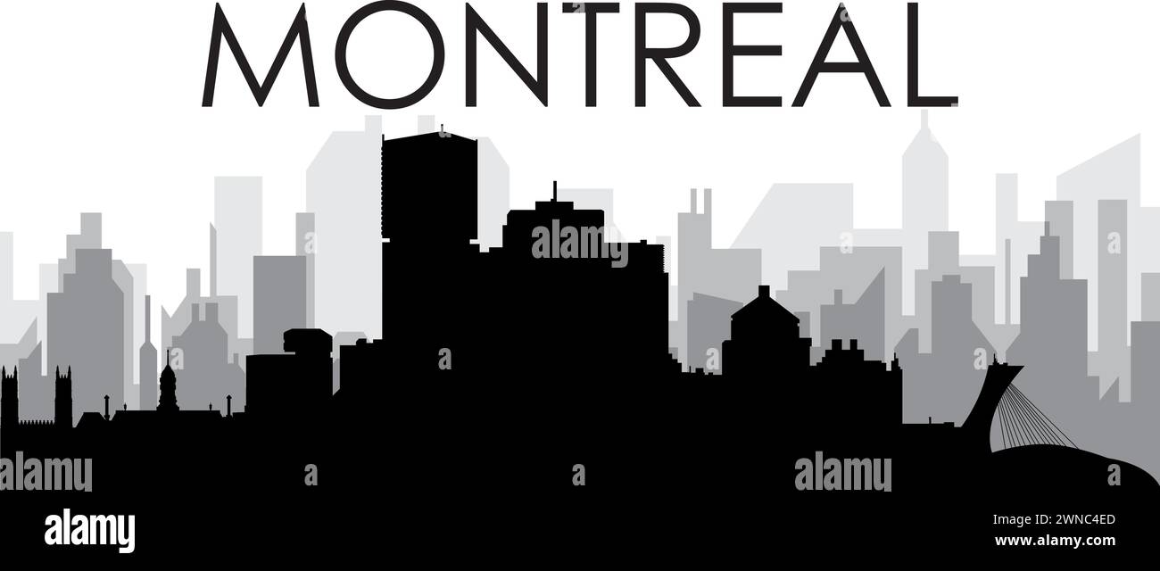 Cityscape Skyline Panorama Of The Montreal Canada Stock Vector Image