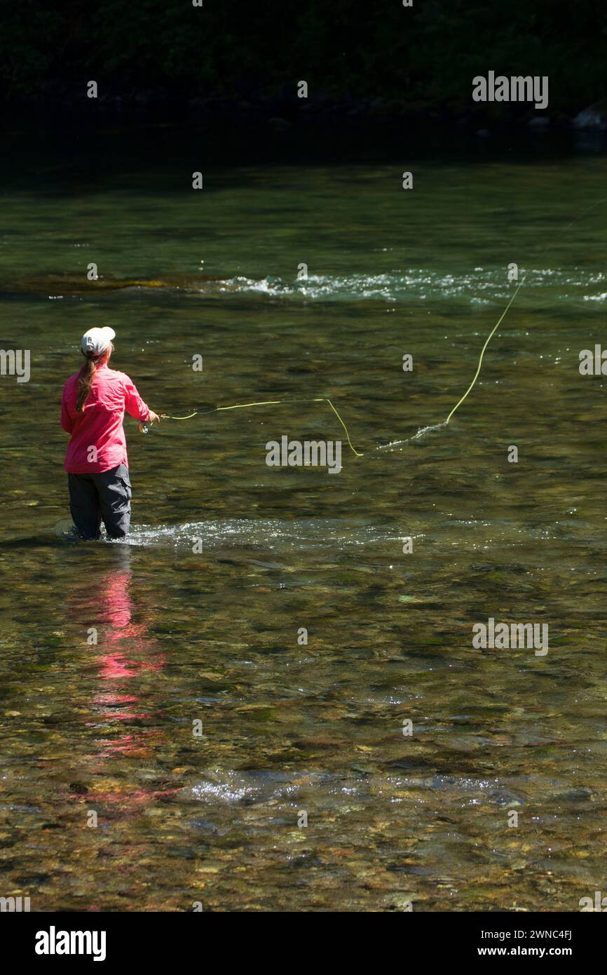 Flyfishing on the North Santiam River, Packsaddle County Park, Marion