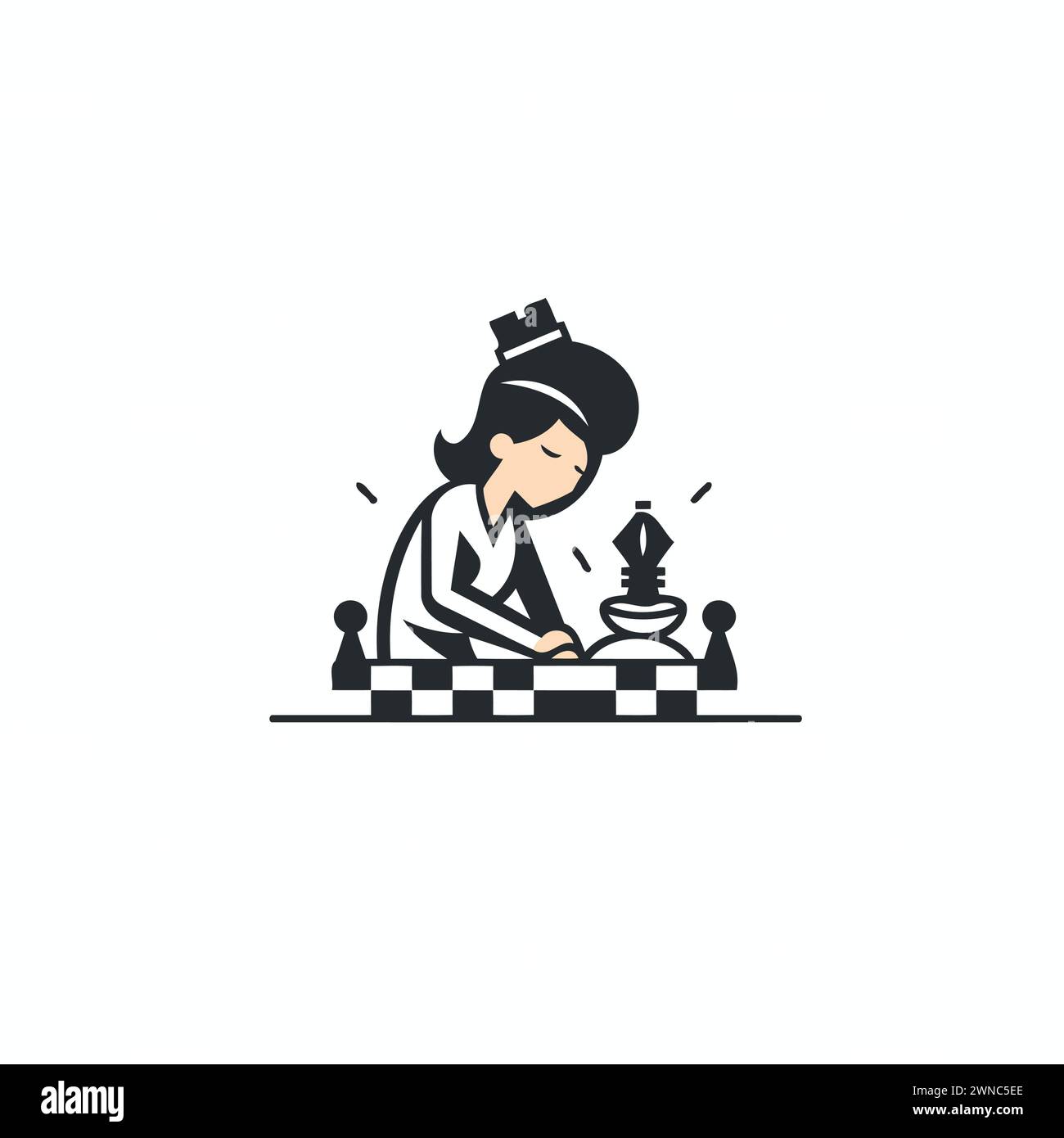 Chess king icon in simple style on a white background vector illustration Stock Vector