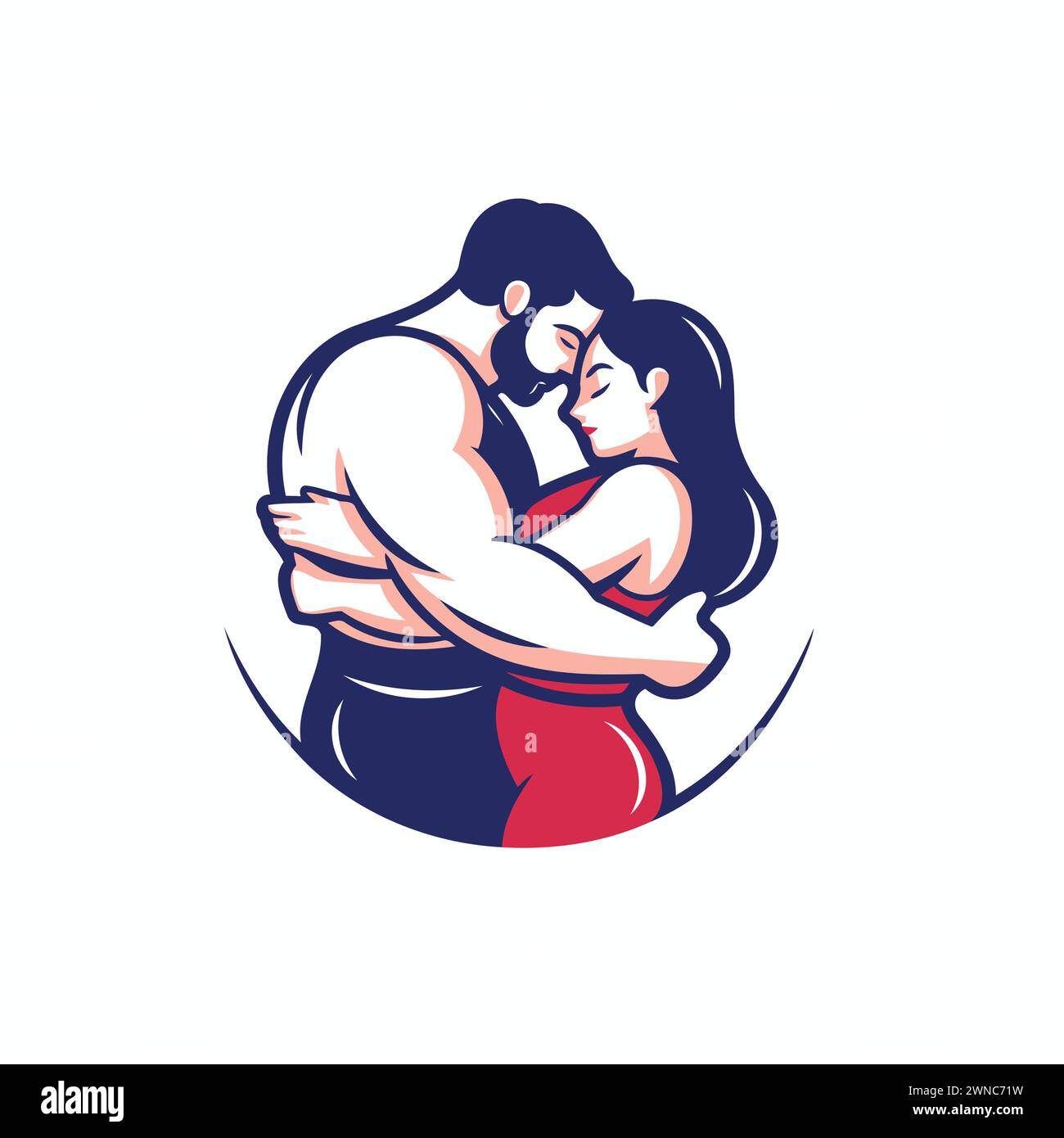 Vector Illustration Of A Loving Couple Hugging Each Other Hugging And Kissing Stock Vector 6468