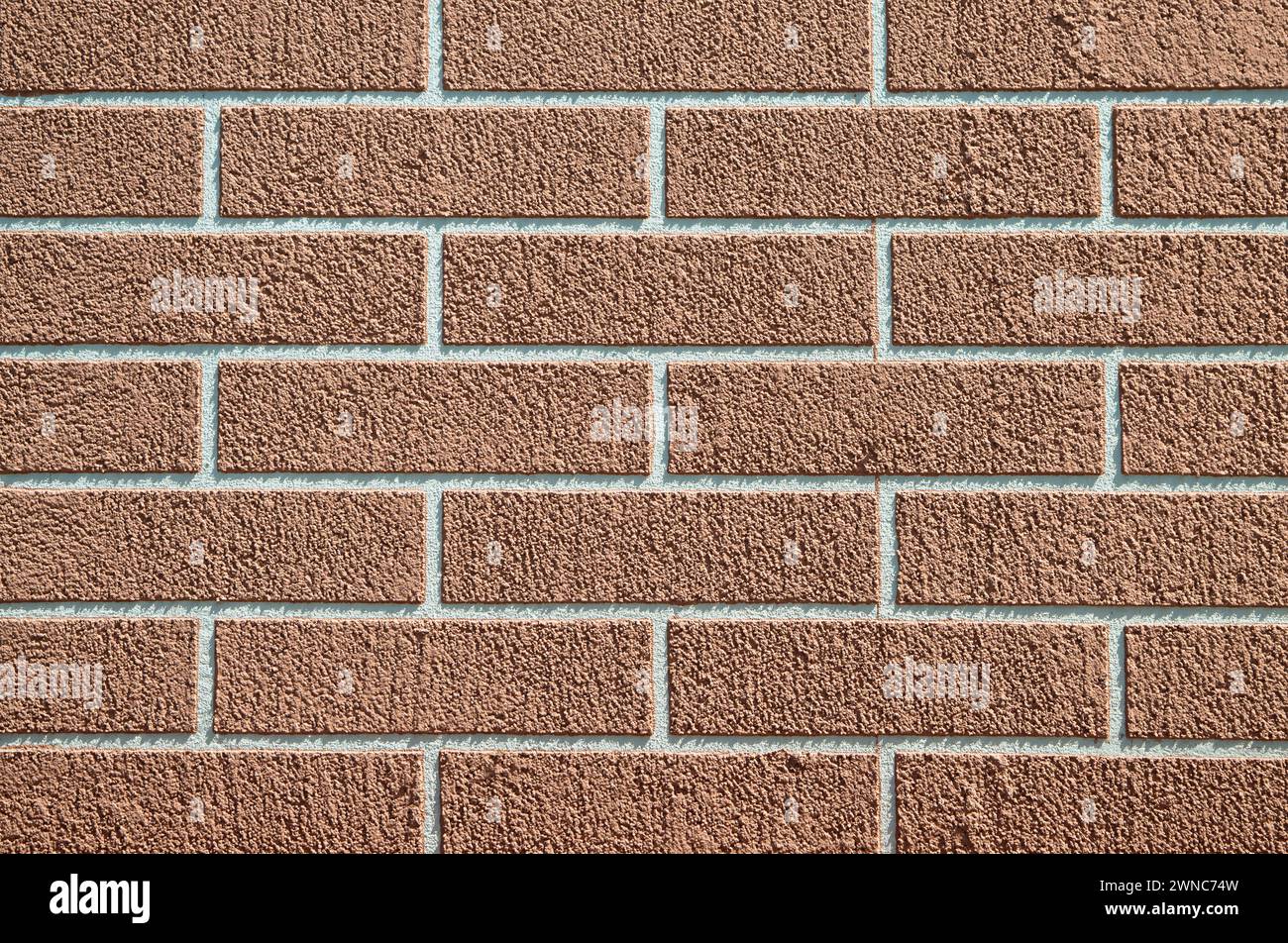 Vintage brick wall background, brickwall texture aging effect. Grunge rrick wall as brickwork background texture. Rustic revival masonry red brick wal Stock Photo