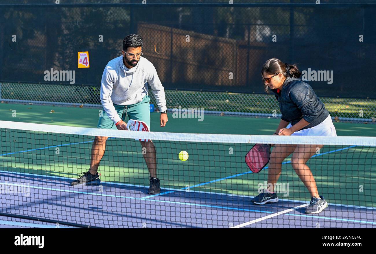 Pickleball players Calgary, Alberta, Canada. Stock Photo