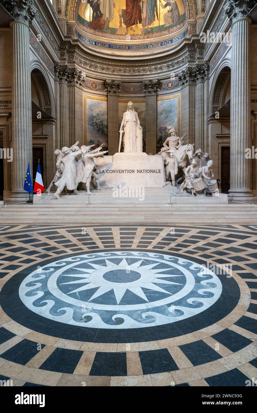 The sculpture group represents the National Convention (La Convention Nationale), the French Revolution's constitutional and legislative assembly. Stock Photo