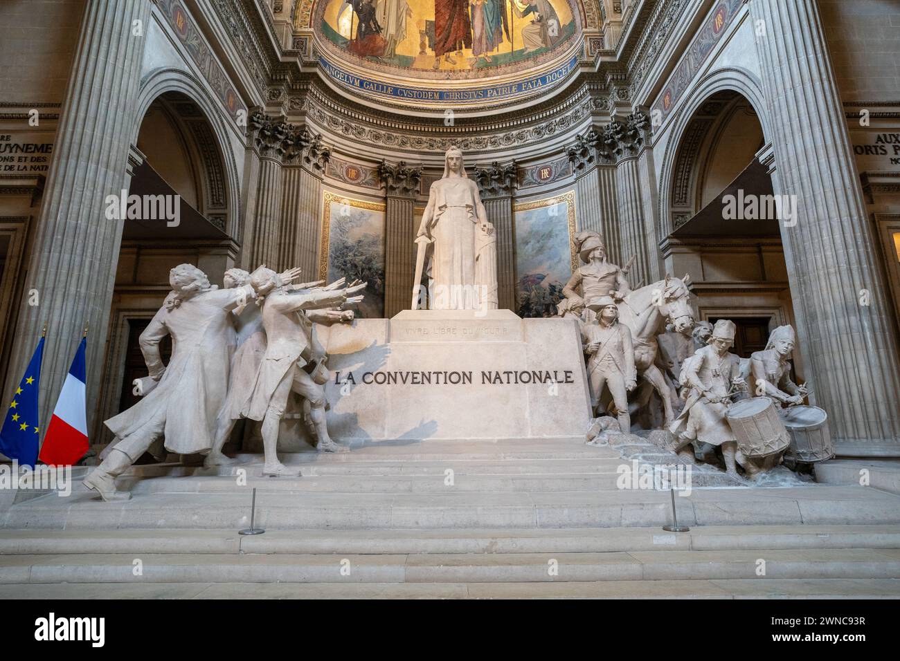 The sculpture group represents the National Convention (La Convention Nationale), the French Revolution's constitutional and legislative assembly. Stock Photo