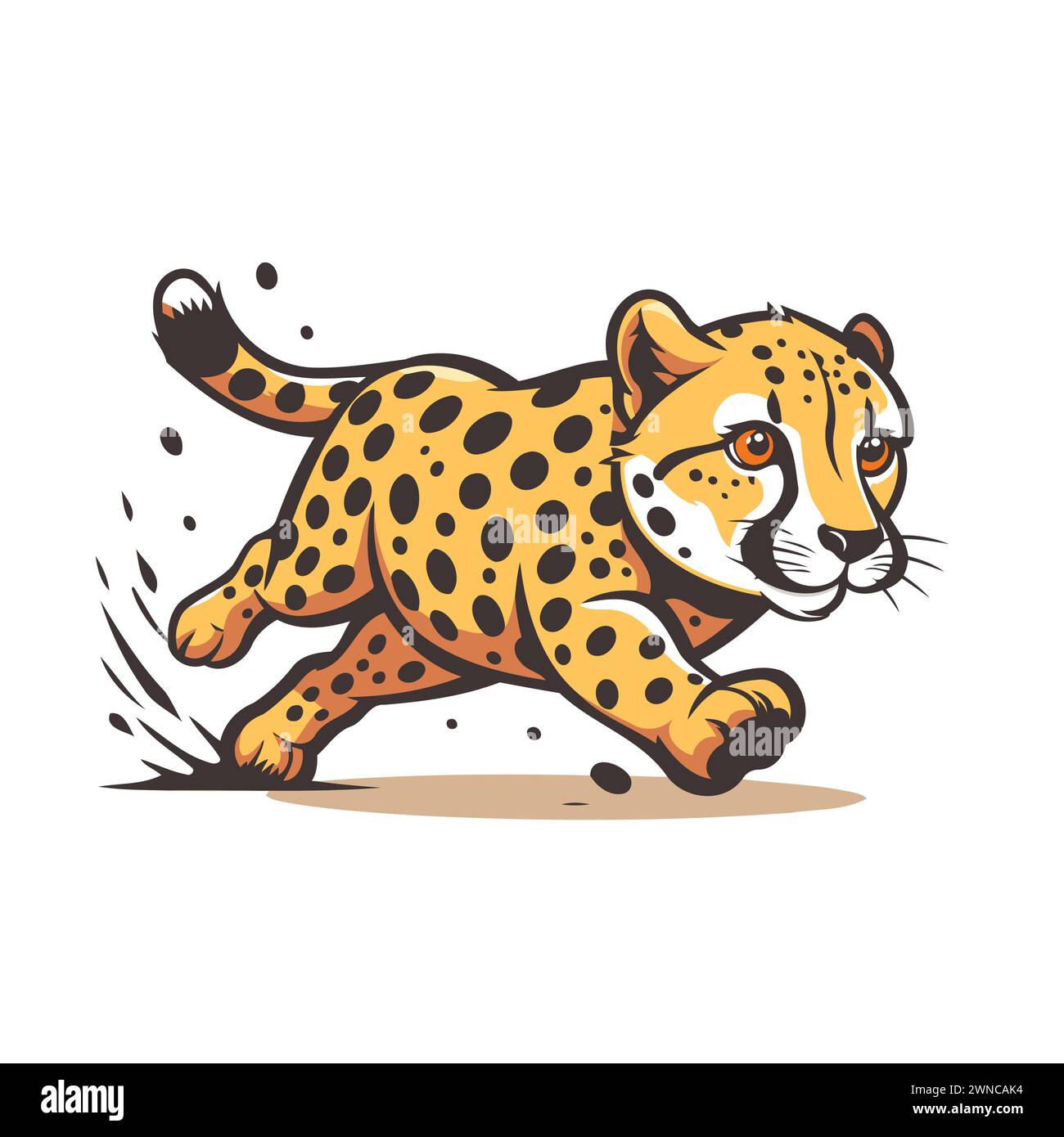 Cheetah running vector illustration. Cartoon cheetah running. Stock Vector