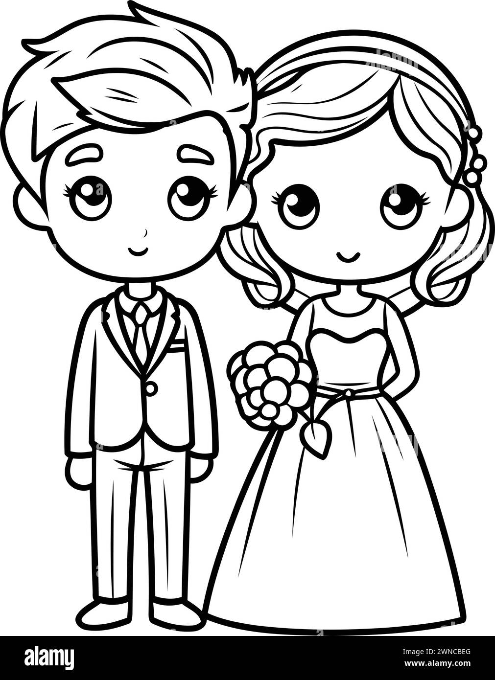 Romantic coloring page Cut Out Stock Images & Pictures - Alamy