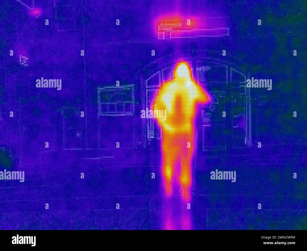 Person filmed with thermal camera Stock Photo Alamy