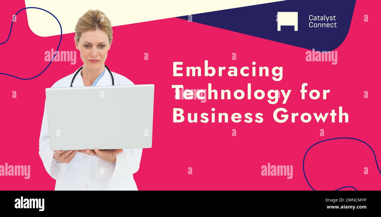 Promote tech-savvy growth, a professional with a laptop Stock Photo