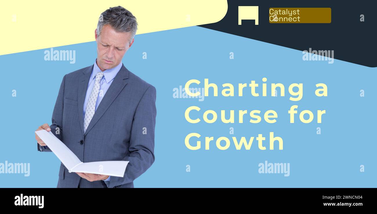 Promoting business strategies, a focused man analyzing documents ...
