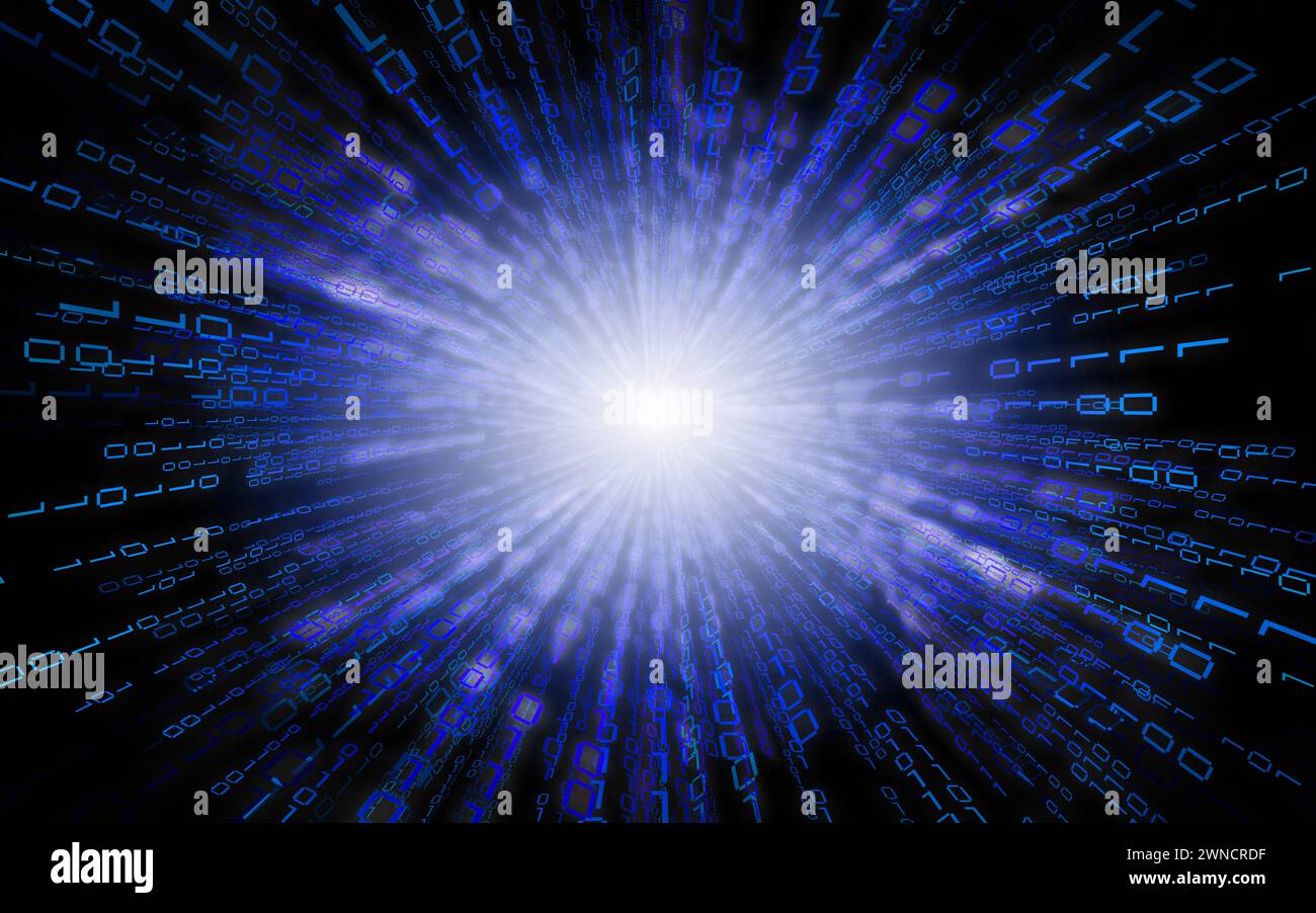 Blue binary code - matrix style background Stock Photo - Alamy