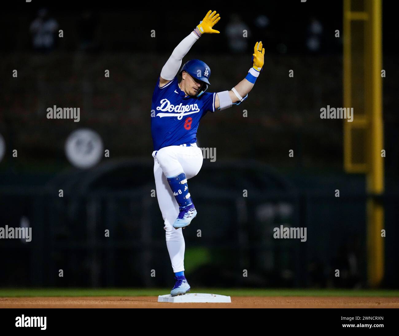 Kik Hernandez Los Angeles Dodgers' Kiké Hernández celebrates after doubling during