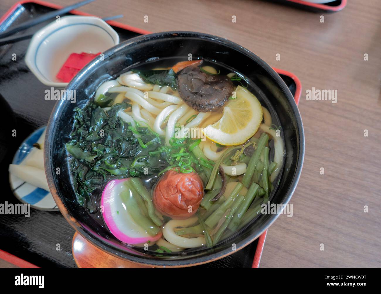 Udon set lunch on the Kumano Kodo, Wakayama, Japan Stock Photo