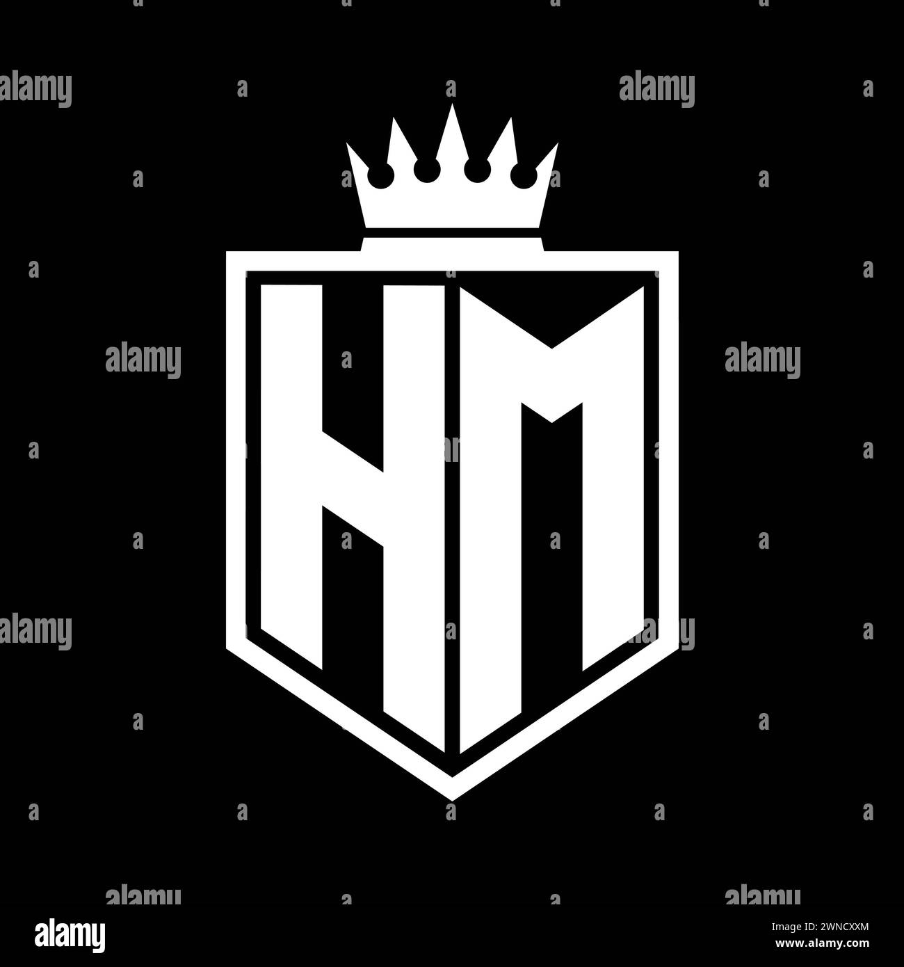 Hm logo design Black and White Stock Photos & Images - Alamy