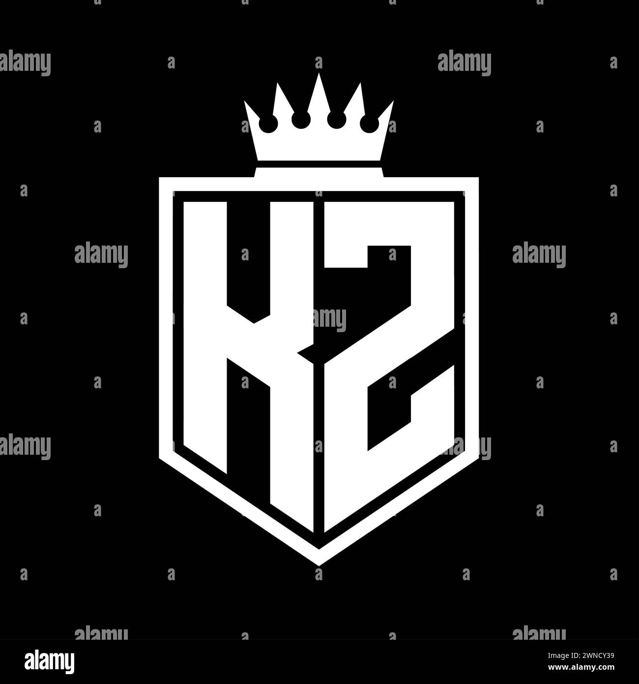 Letter kz logo Black and White Stock Photos & Images - Alamy