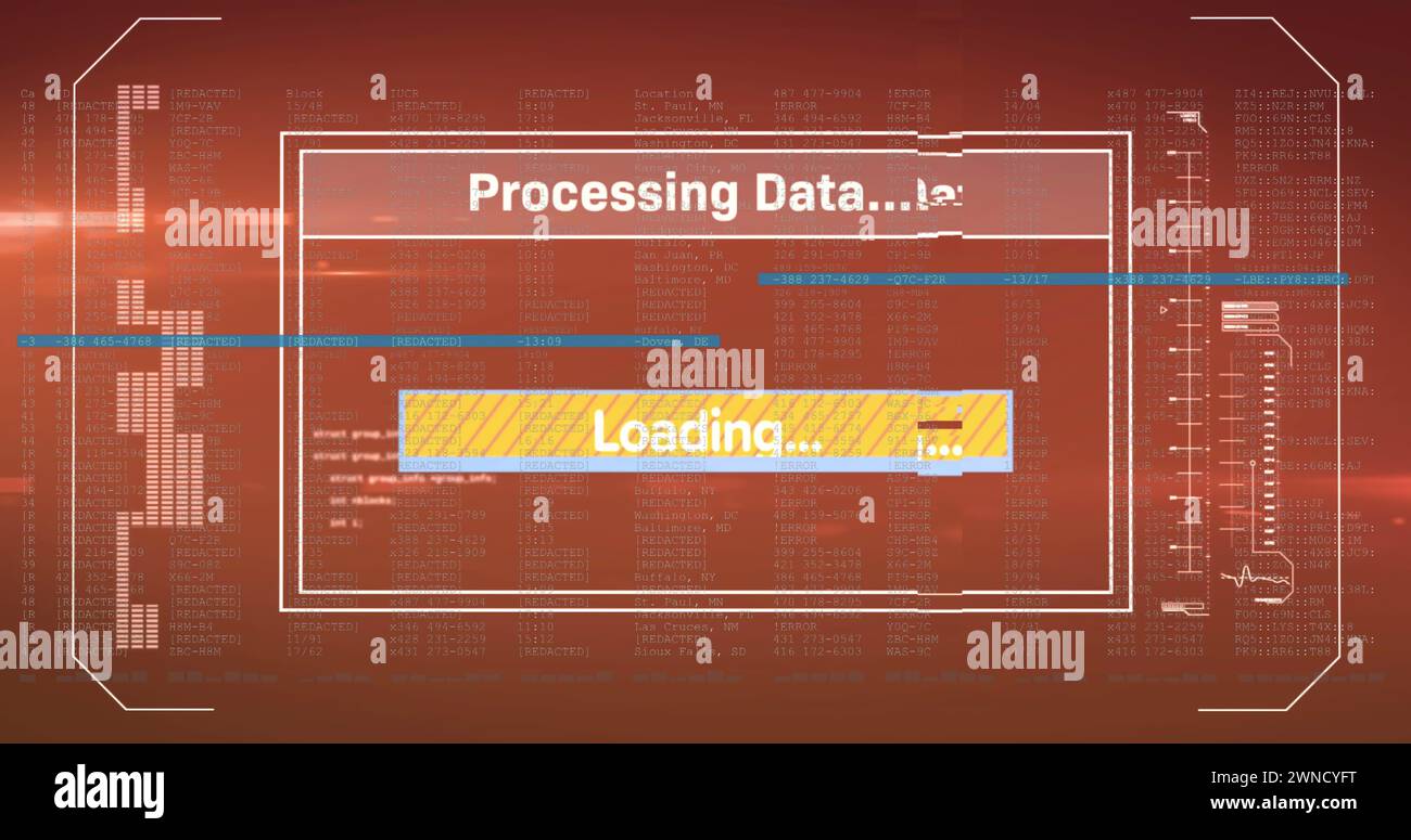 Image of data processing on screen Stock Photo - Alamy
