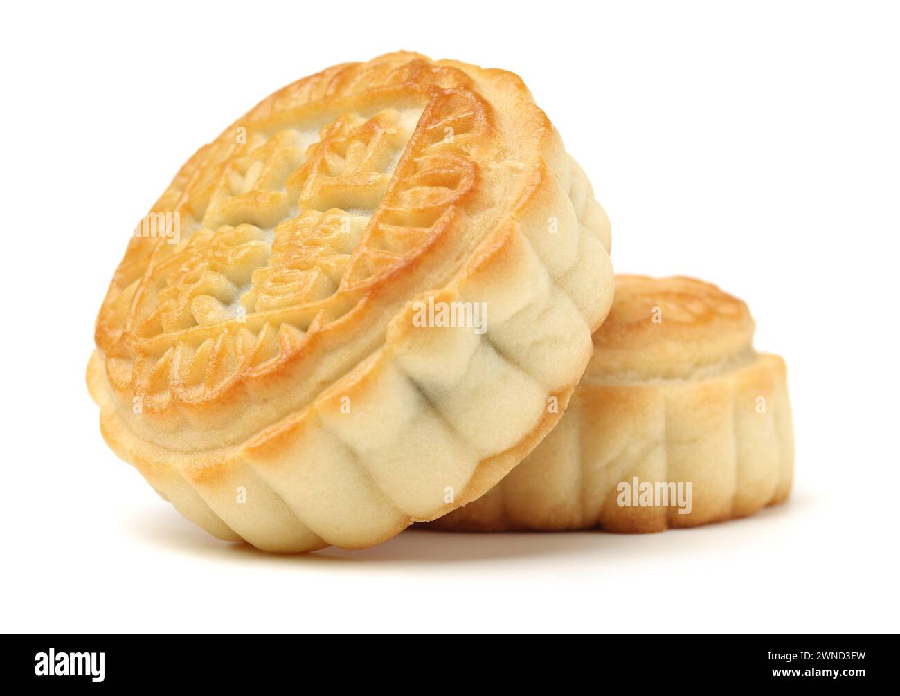 Mid-Autumn Festival moon cake on white background Stock Photo - Alamy