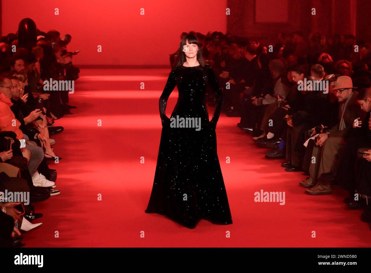 Carmen Kass walks the runway during the Vetements Womenswear Fall