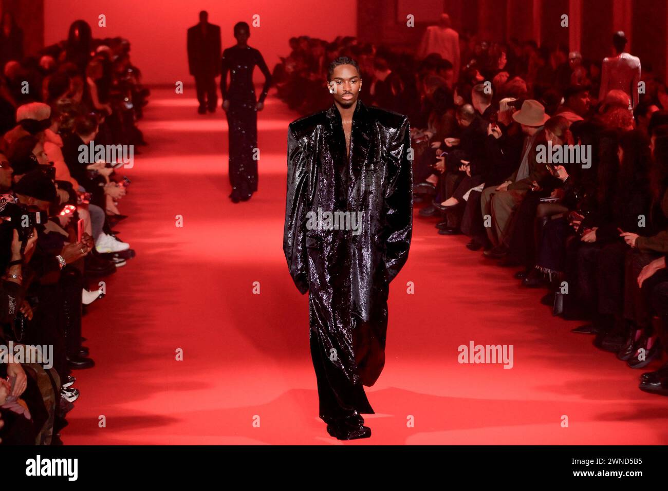 Alton Mason walks the runway during the Vetements Womenswear Fall