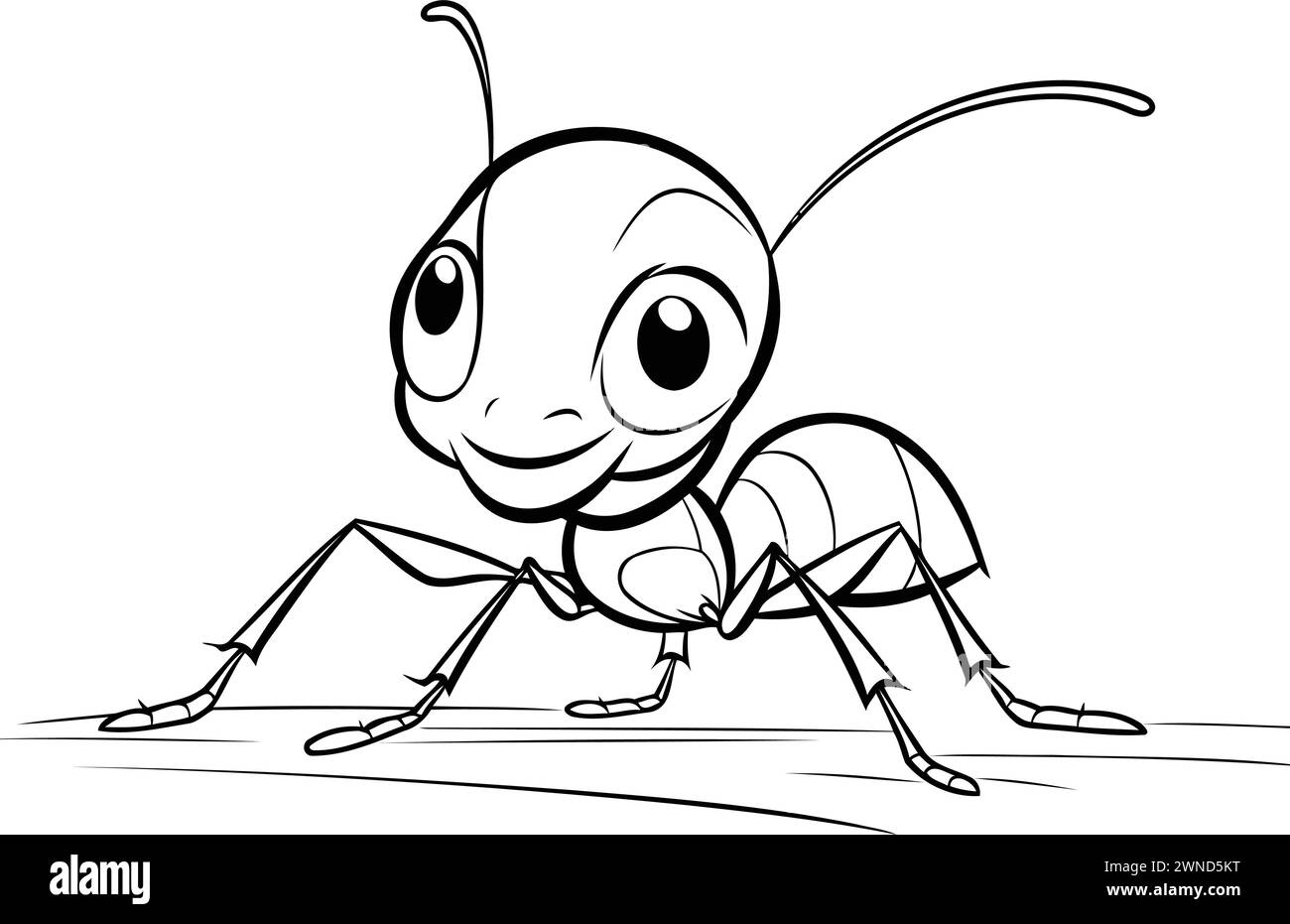 Ant line art vector illustration isolated on white background. Ant ...