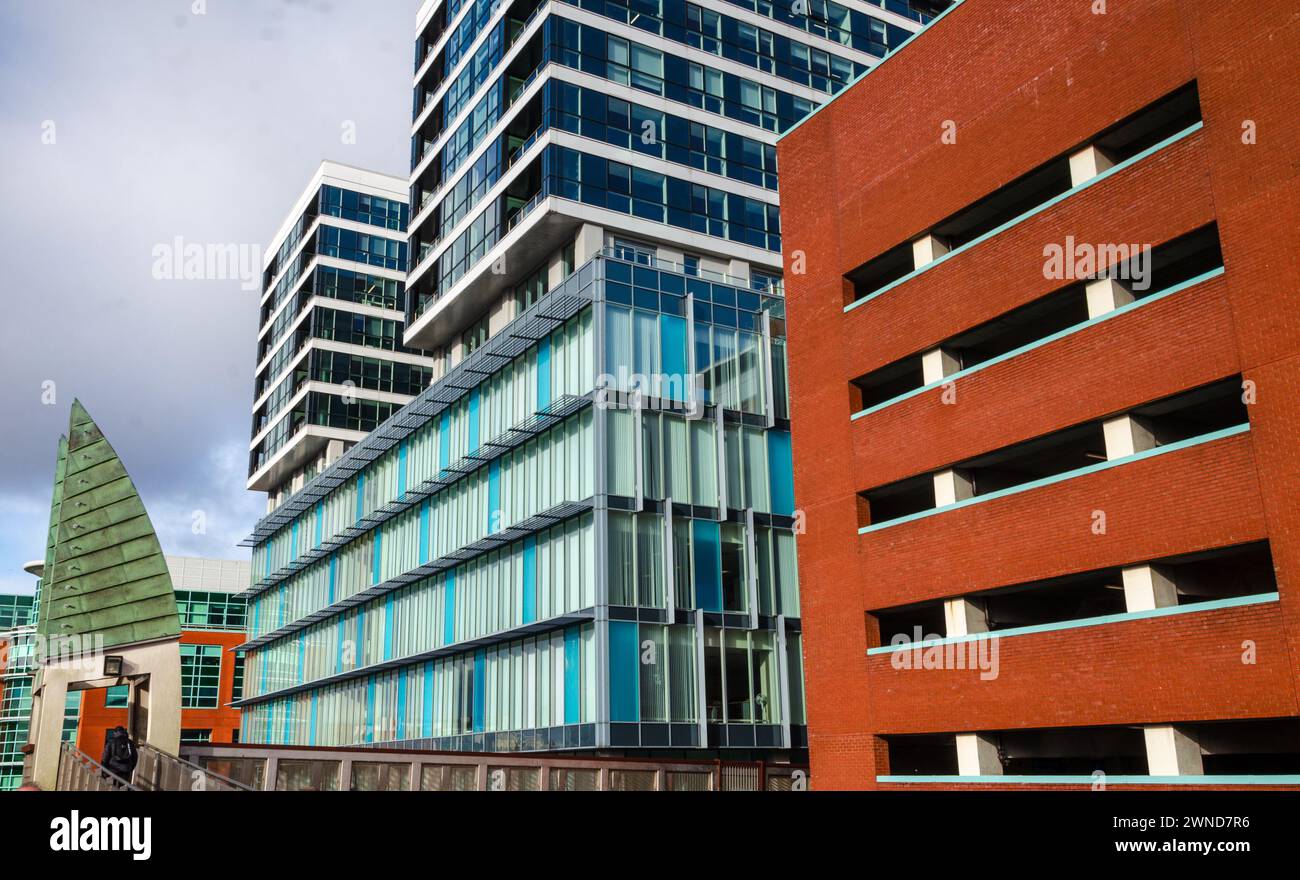 Belfast County Antrim Northern Ireland February 23 2024 -Multi-story car park and office block in Belfast Stock Photo