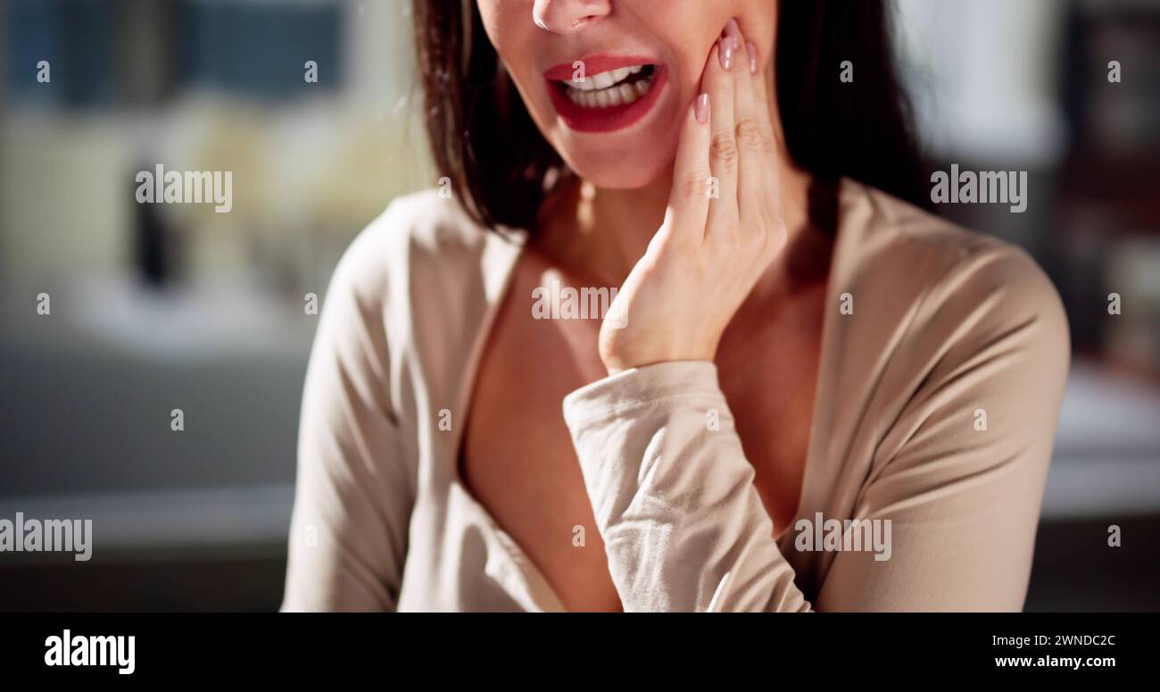 Sore Tooth And Decay. Woman Dental Health. Teeth And Mouth Stock Photo