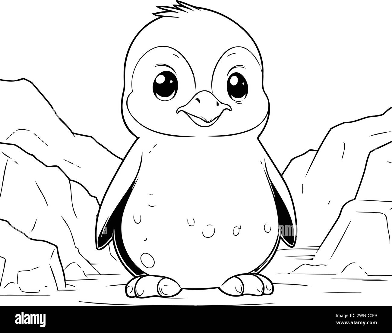 Cartoon penguin Black and White Stock Photos & Images - Alamy