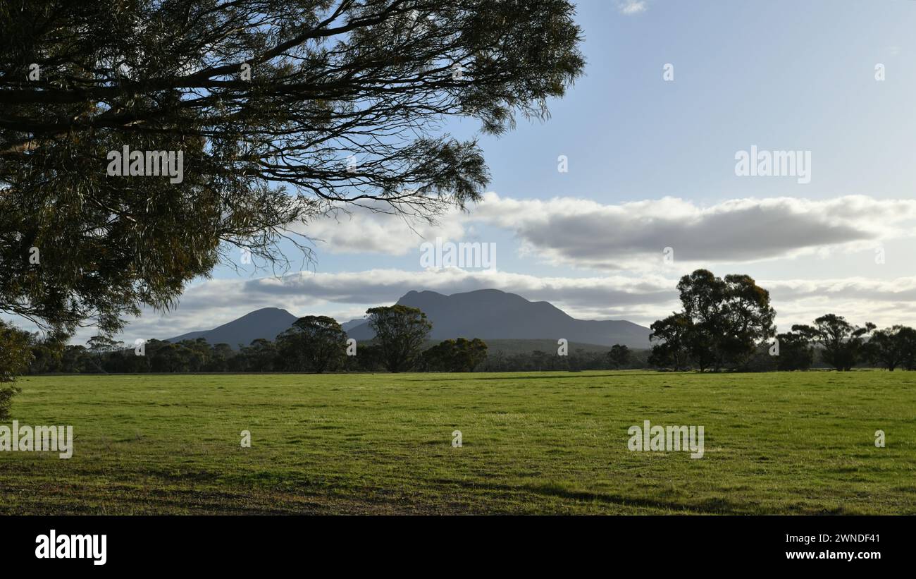 Distant view of the Stirling Range mountains Stock Photo