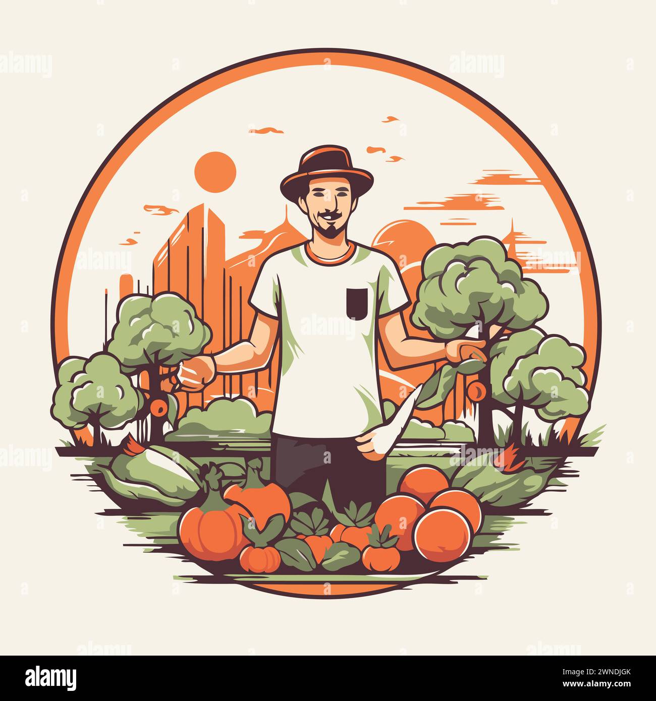 Tomatoes harvesting Stock Vector Images - Alamy