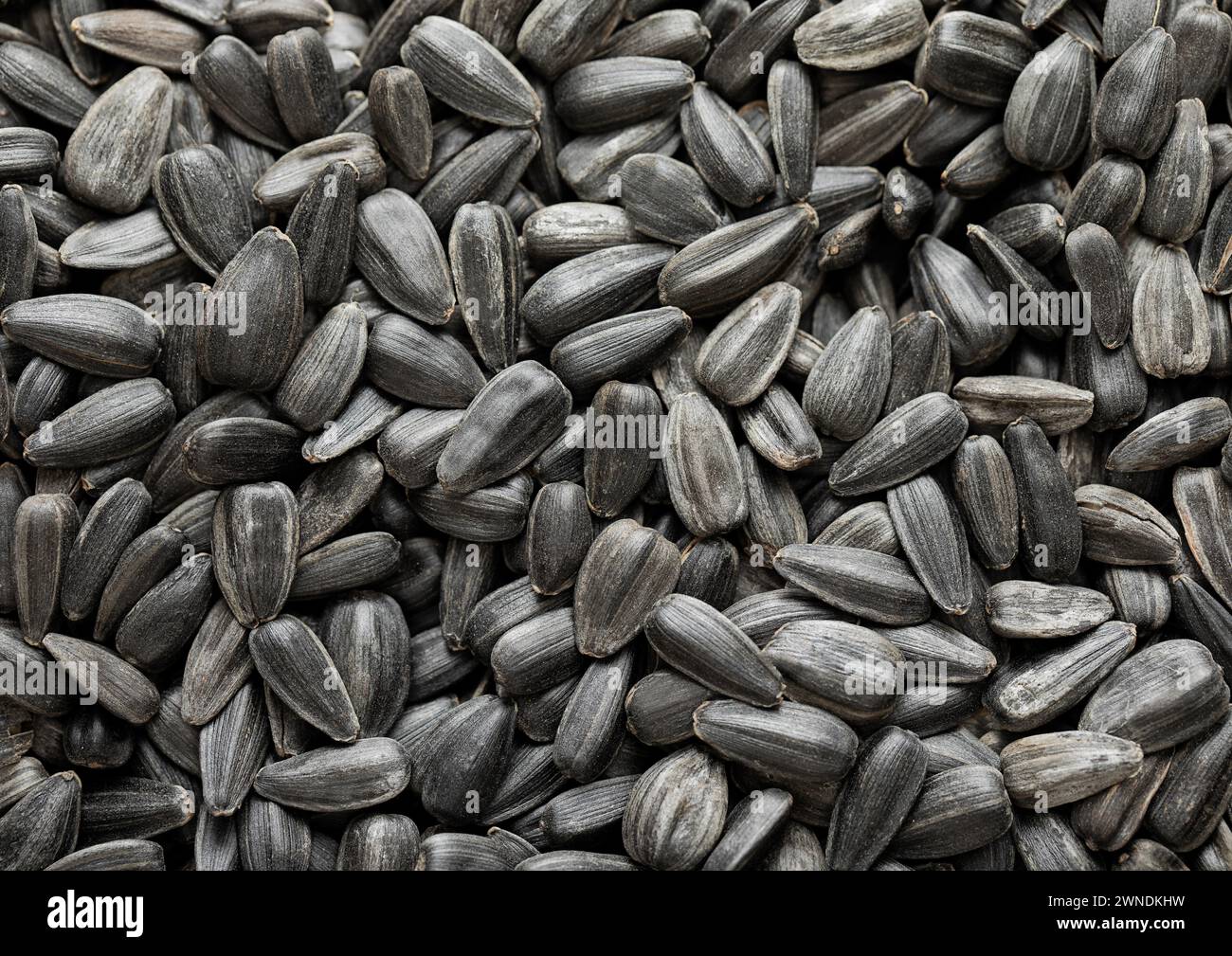 Raw dried black sunflower seeds top view macro background Stock Photo ...