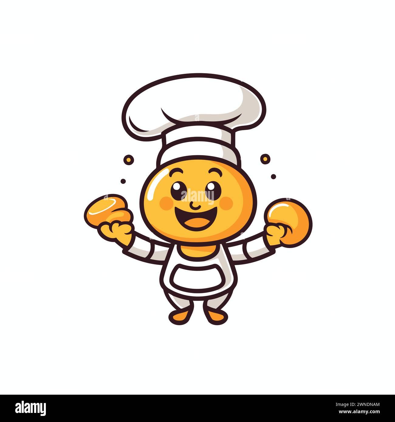 Chef Baking Cartoon Mascot Character Design Vector Illustration Stock Vector