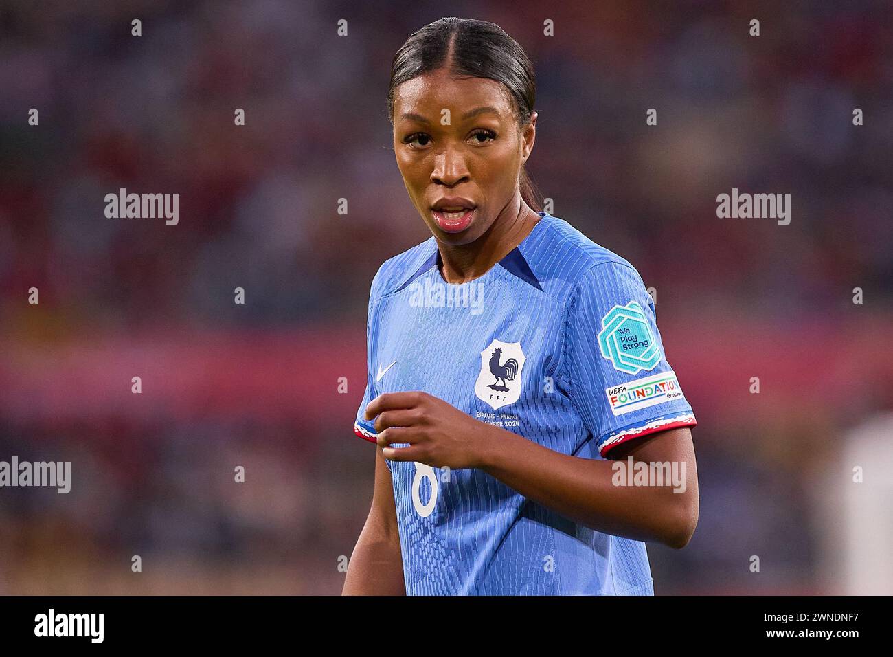 Grace Geyoro of France during the UEFA Women's Nations League match between Spain and France, Final, played at Olympic de la Cartuja Stadium on February 28, 2024 in Sevilla, Spain. (Photo by Andres Gongora/PRESSINPHOTO) Credit: PRESSINPHOTO SPORTS AGENCY/Alamy Live News Stock Photo