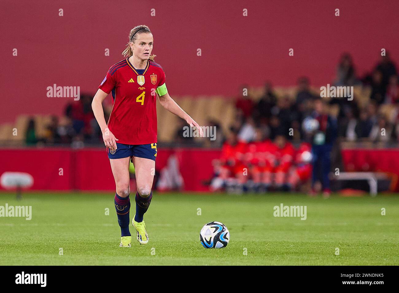 Irene Paredes of Spain during the UEFA Women's Nations League match between Spain and France, Final, played at Olympic de la Cartuja Stadium on February 28, 2024 in Sevilla, Spain. (Photo by Andres Gongora/PRESSINPHOTO) Credit: PRESSINPHOTO SPORTS AGENCY/Alamy Live News Stock Photo