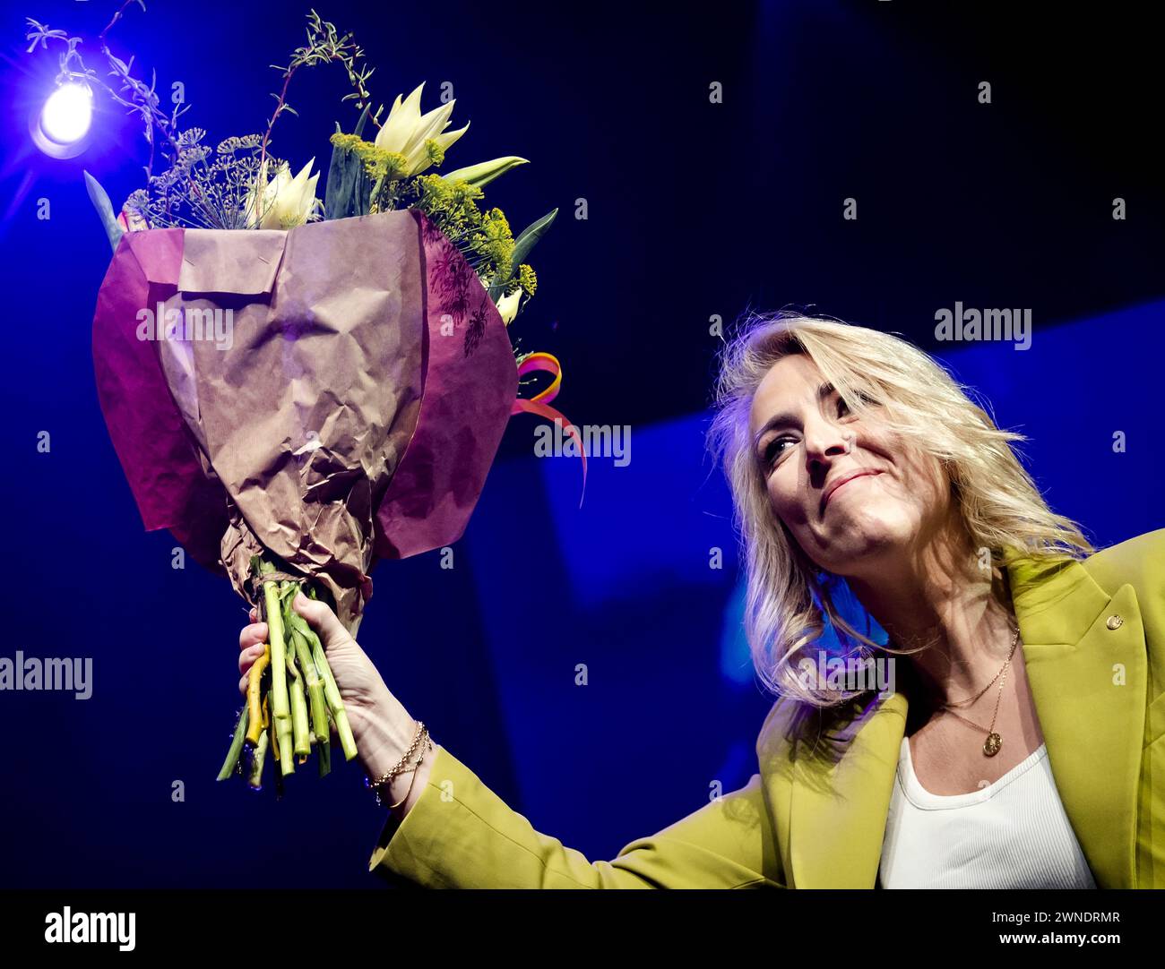 BUSSUM - Former party leader Lilian Marijnissen during her farewell at the SP party conference. Marijnissen is leaving because she believes her party needs 'a new face' after losing elections again in November. ANP SEM VAN DER WAL netherlands out - belgium out Credit: ANP/Alamy Live News Credit: ANP/Alamy Live News Stock Photo