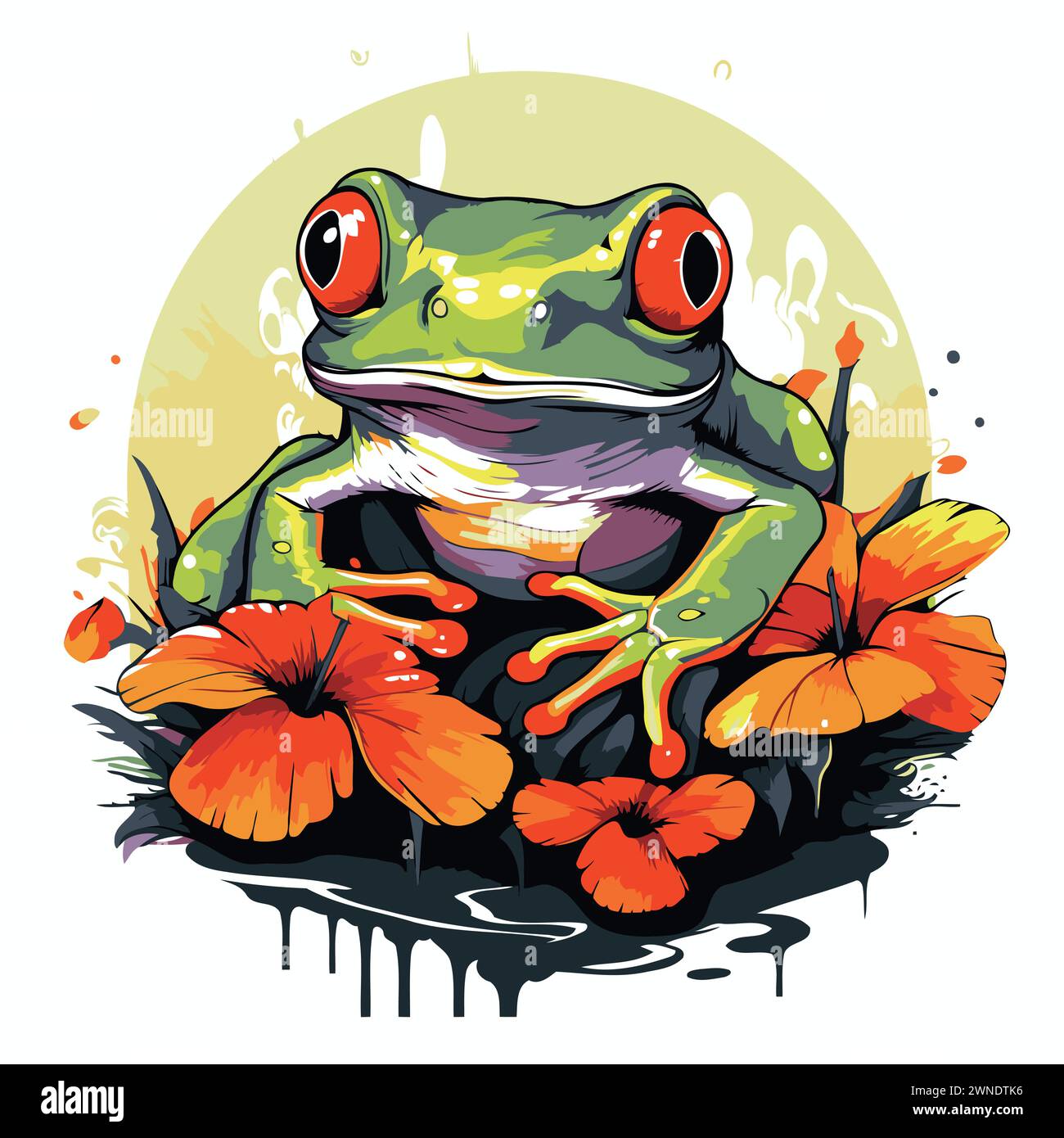 Green black frog Stock Vector Images - Alamy